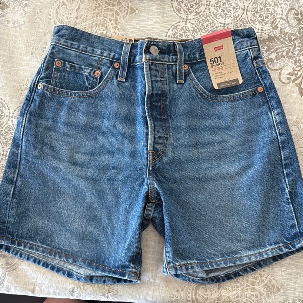 Levi's 501 Mid Thigh Shorts - Oxnard Blue